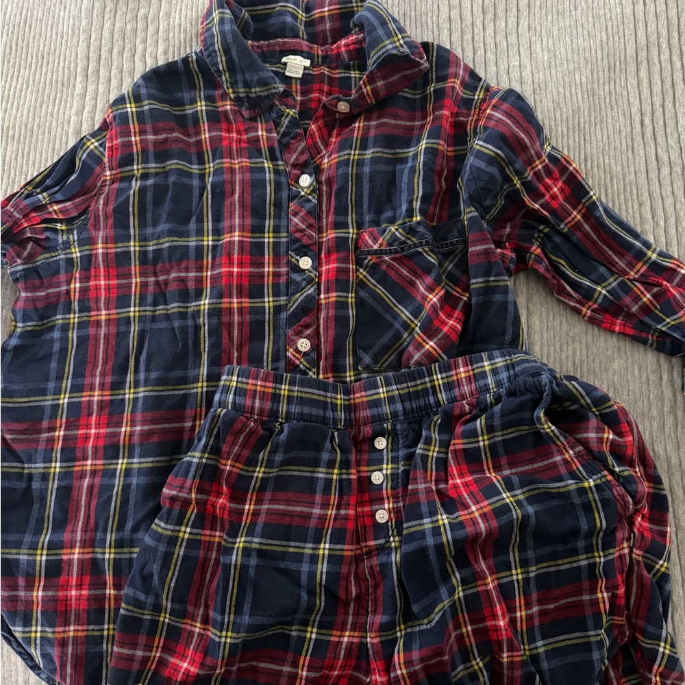Aerie Plaid Pajama Set - Red and Blue